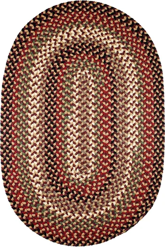 Miniatura 7 de Rhody Rug Mayflower MF23 Verdant/Spruce - Alfombra trenzada ovalada de 4 x 6 pies, decoración del hogar, tapete de piso o alfombra de dormitorio