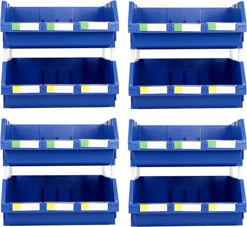 Paquete de 2 contenedores apilables extragrandes de almacenamiento – 16.5 x 14.5 x 6.9 pulgadas, organizador resistente, diseño colgante y de