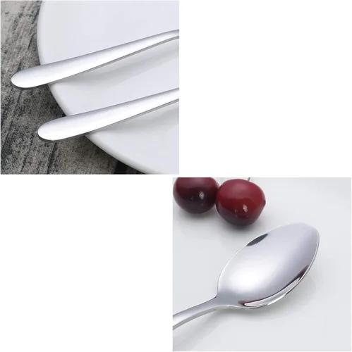 Miniatura 3 de Cuchara de postre de acero inoxidable de 12 piezas, juego de cucharas de cubiertos