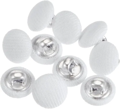 Miniatura 92 de HARFINGTON 10 botones de tela de 24L cubiertos de tela de 0.59 pulgadas, vástago de metal, botones de costura redondos para trajes, blusas de Azul