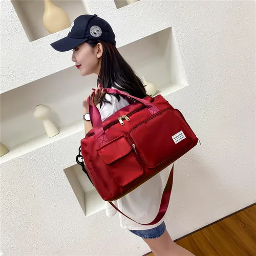 Miniatura 131 de Pequeña bolsa de gimnasio para mujer, bolsa de viaje con compartimento para zapatos