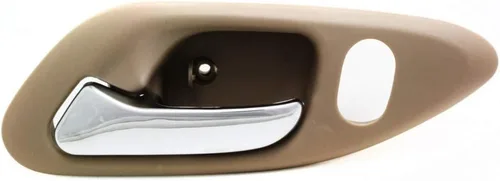 Miniatura 2 de Para Honda Accord 1998 99 01 2002 Manija de puerta interior delantera, lado del conductor Bisel beige con palanca cromada Con botón de bloqueo