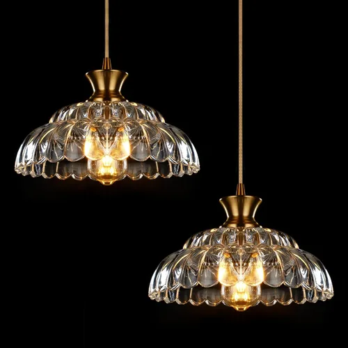 Miniatura 10 de Lámpara colgante de cristal rojo, 11.8 pulgadas, iluminación colgante vintage de vidrio dorado cepillado, lámpara de techo colgante moderna