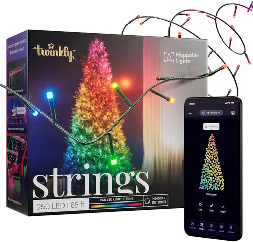 Miniatura 16 de Twinkly Cuerdas de 250 luces LED blancas, cadena de luces LED para exteriores e interiores, luces blancas de Navidad de cálido a fresco, LED
