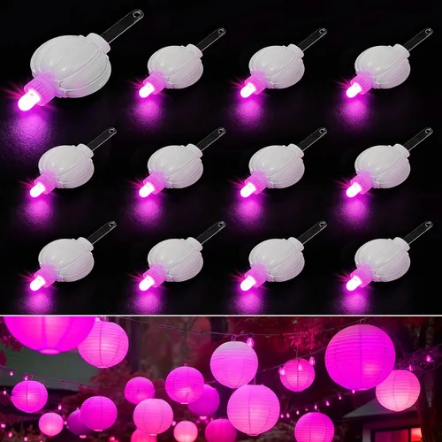 Miniatura 12 de Aogist Paquete de 24 luces LED pequeñas que funcionan con pilas, impermeables, duran 48 horas para linternas de papel, globos, flores, bodas y Blanco