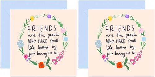 Miniatura 7 de Old English Co. Tarjeta de cumpleaños de amigos que hacen la vida mejor - Linda tarjeta floral femenina para la mejor amiga Feliz regalo floral