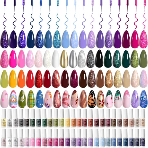 Miniatura 23 de Kit de Esmalte de Uñas en Gel Beetles con Luz UV - Juego de 31 Esmaltes de Uñas en Gel de Color Popular con Base y Capa Superior Mate y Brillante