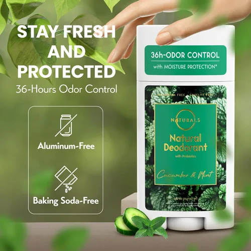 Miniatura 2 de Desodorante natural para mujeres y hombres (menta de pepino) – Desodorante sin aluminio para mujeres, desodorante natural para hombres, desodorante