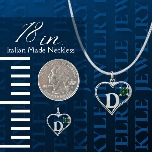 Miniatura 3 de Colgante de Plata de Ley Corazón y Letra D