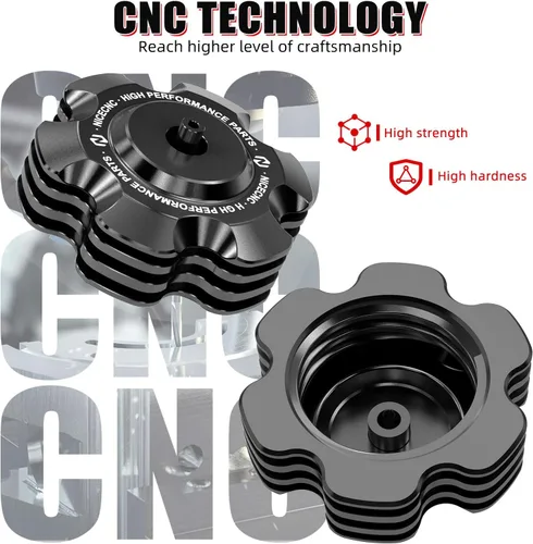 Miniatura 5 de NICECNC Tapa de combustible de gas negra con tubo de ventilación compatible con Yamaha Raptor 700 700R, Grizzly 125 TTR110 TTR125LE, repuesto