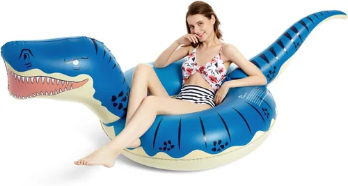 Miniatura 8 de Jasonwell Flotador inflable de aguacate para piscina con bola y Jasonwell inflable de dinosaurio, tubo flotante para niños y niñas, flotador T-Rex