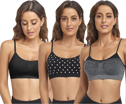 Miniatura 11 de Litthing Bralettes Padded for Women Cami Strap Bra Seamless Sportsbra Wireless Comfort Yoga Lightly T-Shirt Tank Tops
