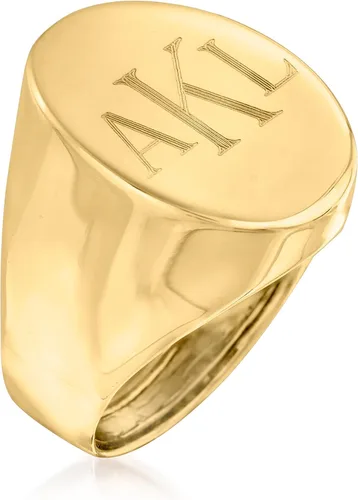 Miniatura 3 de Ross-Simons Italian 14kt Yellow Gold Oval Personalized Signet Ring