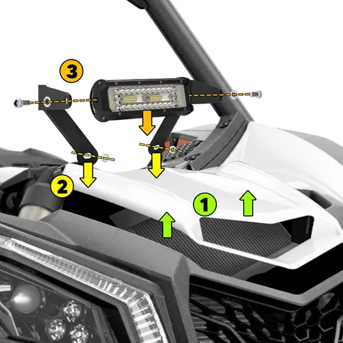 Miniatura 3 de Wsays Soporte de barra de luz LED X3 de 10 pulgadas compatible con Can Am Maverick X3/X3 Max 2017-2026