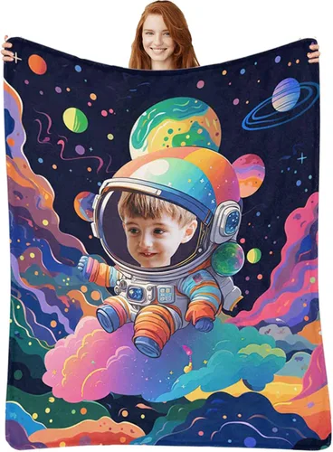 Miniatura 28 de Manta de Sirena Personalizada para Niñas Bebés - Manta de Forro Polar para Recién Nacidos y Niños Pequeños - Foto y Nombre, Regalos de Navidad