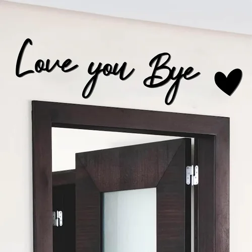 Miniatura 7 de Letrero con texto en inglés "Love You Bye", decoración de madera sobre la puerta, calcomanías de decoración para el día de San Valentín, calcomanías