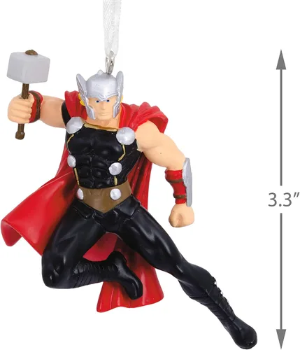 Miniatura 4 de Hallmark Marvel Thor con adorno de Navidad Mjolnir, 2.77 x 3.3 x 1.85 pulgadas