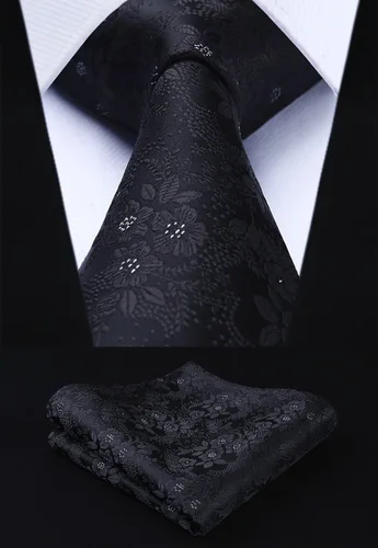 Miniatura 211 de Corbatas florales tejidas clásicas para hombre, corbata cuadrada de bolsillo, corbatas formales para hombres, boda con pañuelo