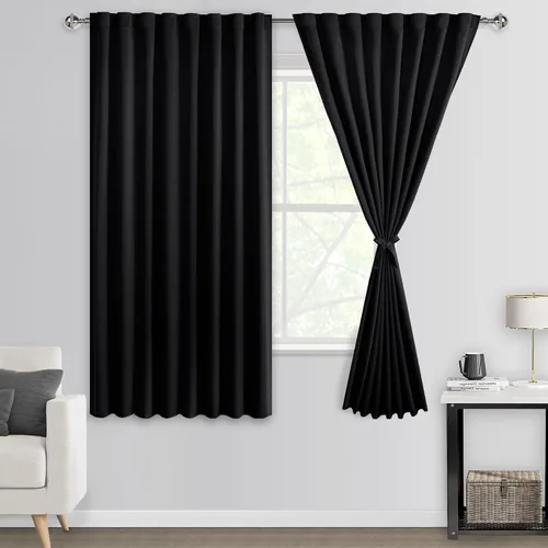 Miniatura 65 de DWCN Cortinas opacas con pestaña trasera para ventana - Cortinas opacas con bolsillo para barra para oscurecer la habitación para dormitorio/sala