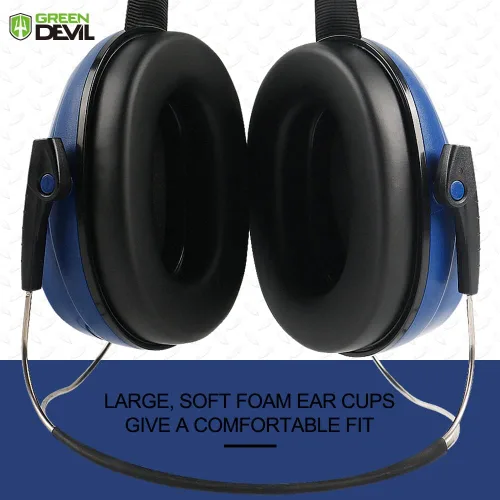Miniatura 3 de Orejeras de protección auditiva GREEN DEVIL SNR 27dB/NRR 22dB Reducción de ruido Orejeras con banda para la cabeza/montadas en el casco/detrás