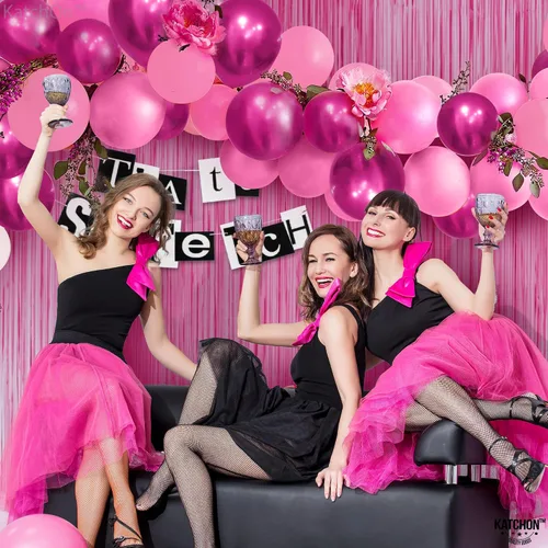 Miniatura 6 de KatchOn, Juego de 60 globos rosa cromado, 12 pulgadas, paquete de 2 Decoración de fiesta rosa Decoraciones de cumpleaños de princesa para mujer