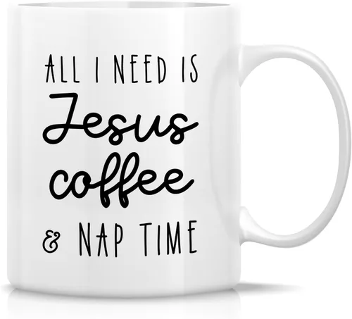 Miniatura 63 de Retreez Taza divertida – This Girl Runs on Coffee + Jesus - Tazas de café de cerámica de 11 onzas – Divertido, sarcasmo, sarcástico, motivacional