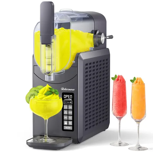 Miniatura 9 de RELEXNOW Máquina de granizado para el hogar, 6 programas preestablecidos, frappés de servicio suave, batidos, margaritas y bebidas congeladas,
