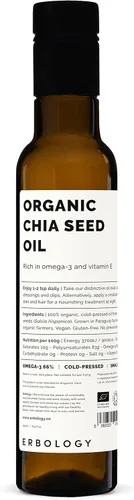 Miniatura 12 de Erbology Aceite de semilla de chía orgánico de 3.4 onzas líquidas, prensado en frío, rico en omega-3 (66%) y vitamina E (330% RI), sin aditivos ni