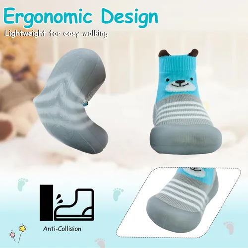 Miniatura 2 de 1 par de zapatos de bebé, calcetines de bebé, zapatos para niños y niñas, zapatos antideslizantes con suela de goma suave, zapatos para niños
