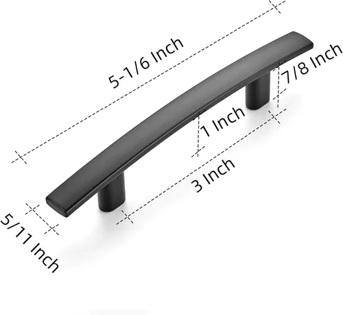 Miniatura 7 de Ravinte Paquete de 1 tirador curvado de gabinete de 5-3/16 pulgadas color negro mate para cajones de cocina, manijas de arco de gabinete de 5-3/16