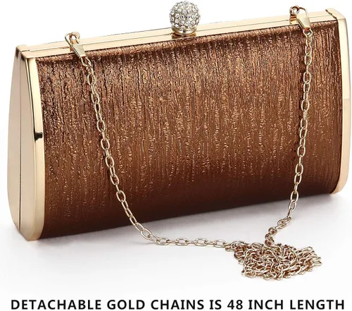 Miniatura 7 de Bolsos de embrague de noche para mujer, marco de metal, bolso de noche, bolso de noche, bolso de boda, fiesta de graduación, cócteles nupciales