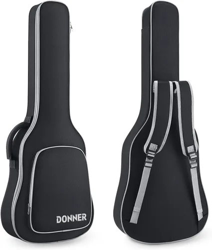 Miniatura 10 de Donner - Funda para guitarra acústica de 40 a 41 pulgadas, acolchado de esponja de 5 mm de espesor, nailon Ripstop 600D resistente al agua, funda 41