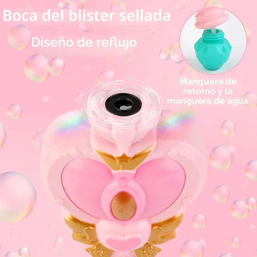 Miniatura 5 de Varita de Burbujas para Niños Máquina Sopladora de Burbujas Corazón de Princesa Varita con Luz Pascua Navidad Cesta Rellenos de Calcetín Juguetes al