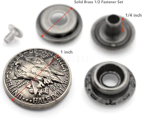 Miniatura 3 de CRAFTMEMORE 2 juegos de moneda de dólar de águila de 1 pulgada, cierres a presión para anillo, botón a presión, billetera con cierre decorativo