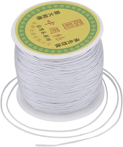 Miniatura 24 de Cordón de nailon trenzado de 150 yardas, cuerda roja de 0.020 in para pulsera, hilo de cuentas de nailon para collar Kumihimo, joyas, borlas