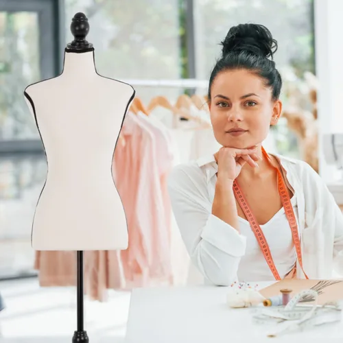 Miniatura 6 de FDW Cuerpo de maniquí femenino para costura, forma de vestido, torso de maniquí con base de trípode ajustable para exhibición de ropa