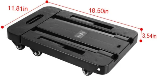 Miniatura 9 de DECHOUS Carro plegable de la compra con ruedas, carrito de jardín plegable de la oficina, carrito plegable al aire libre, herramienta de carro