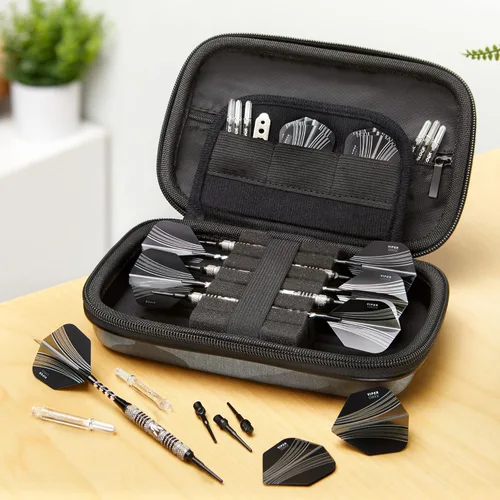 Miniatura 10 de Casemaster Sentinel - Estuche para 6 dardos, sostiene accesorios adicionales, puntas, ejes y vuelos, compatible con punta de acero y dardos de punta
