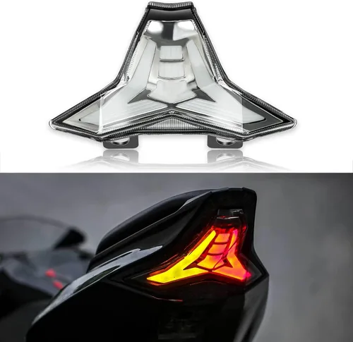 Miniatura 10 de JMTBNO Luz Trasera de Freno de Moto con Señales de Giro LED Compatible con Yamaha YZF R3 R25 Y15ZR MT07 FZ07 LC150