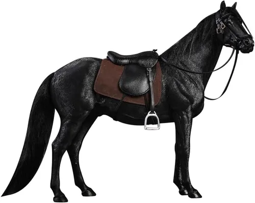 Hanover - Decoración de caballo negro de resina, decoración del hogar, estatua de caballo para escritorios, poliresina duradera con detalles