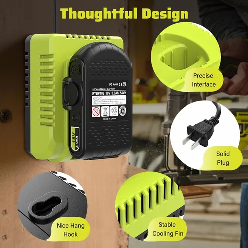 Miniatura 5 de Abeden Reemplazo de 3.0Ah para cargador de batería Ryobi de 18 V y combo de batería con puerto USB, compatible con herramientas eléctricas