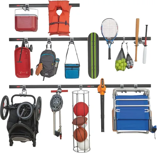 Miniatura 15 de Rubbermaid - Kit FastTrack de almacenamiento para colgar herramientas, organización de garaje, soporte de pared para herramientas de jardín y césped