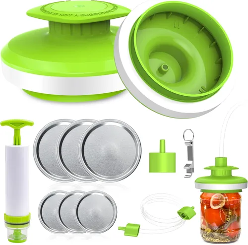 Kit de sellador al vacío para frascos, sellador al vacío para frascos, sellador de enlatado y accesorio de manguera de tarro Mason con bomba de