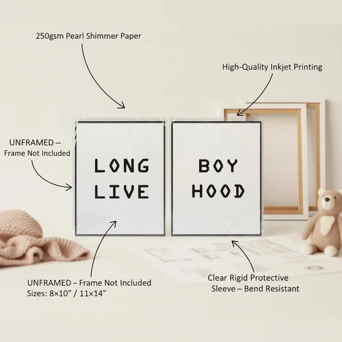 Miniatura 9 de LONG LIVE BOYHOOD - Póster decorativo para pared, letrero decorativo para habitación de niños y niñas, decoración moderna para dormitorio de niños