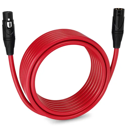 Miniatura 37 de LyxPro Cable de micrófono XLR hembra a macho de ángulo recto de 3 pines de 1.5 pies para altavoces amplificados, interfaz de audio, rendimiento