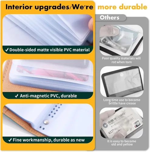 Miniatura 3 de Organizador de tarjetas de visita, soporte para tarjetas de crédito, organizador de tarjetas de crédito, estuche de almacenamiento Rolodex con 120