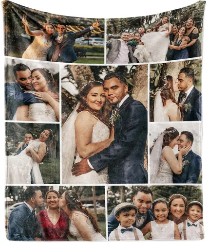 Miniatura 10 de Manta gruesa personalizada con imagen, regalo de cumpleaños personalizado para mujeres, mamá, hermana, hija, esposa, abuela, amiga, 1 foto y 40 x 30