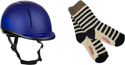 Miniatura 7 de TuffRider Starter Basic - Casco de equitación para jinetes ecuestres con varios calcetines de tira Blanco
