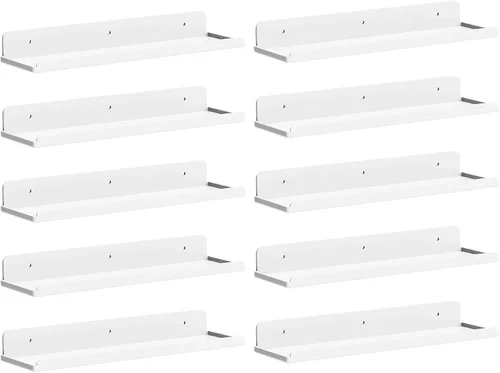 Miniatura 14 de Lifewit Estantes flotantes para pared, paquete de 4 estantes acrílicos blancos de 15 pulgadas, decoración de habitación para estantería/exhibición