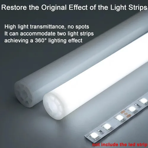 Miniatura 5 de JARBIH Tubo de neón LED redondo de 360 ° de 16.4 pies, canal difusor de silicona, cinta de tubo de neón flexible IP65, cubierta de tira de luz